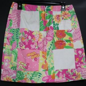 Lilly Pulitzer Multicolor Patchwork Skirt 6